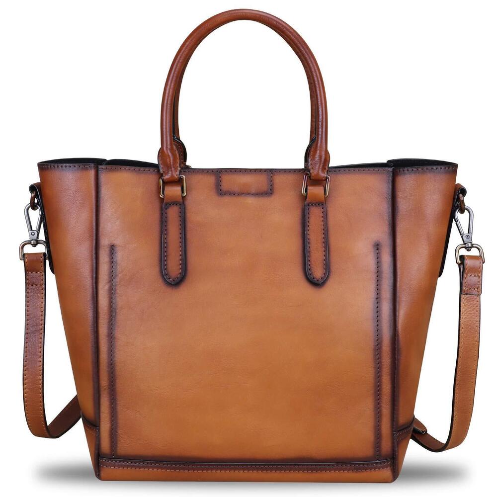 2267 Leather Handbags Vintage Handmade Tote Purse Cowhide Shoulder Bag